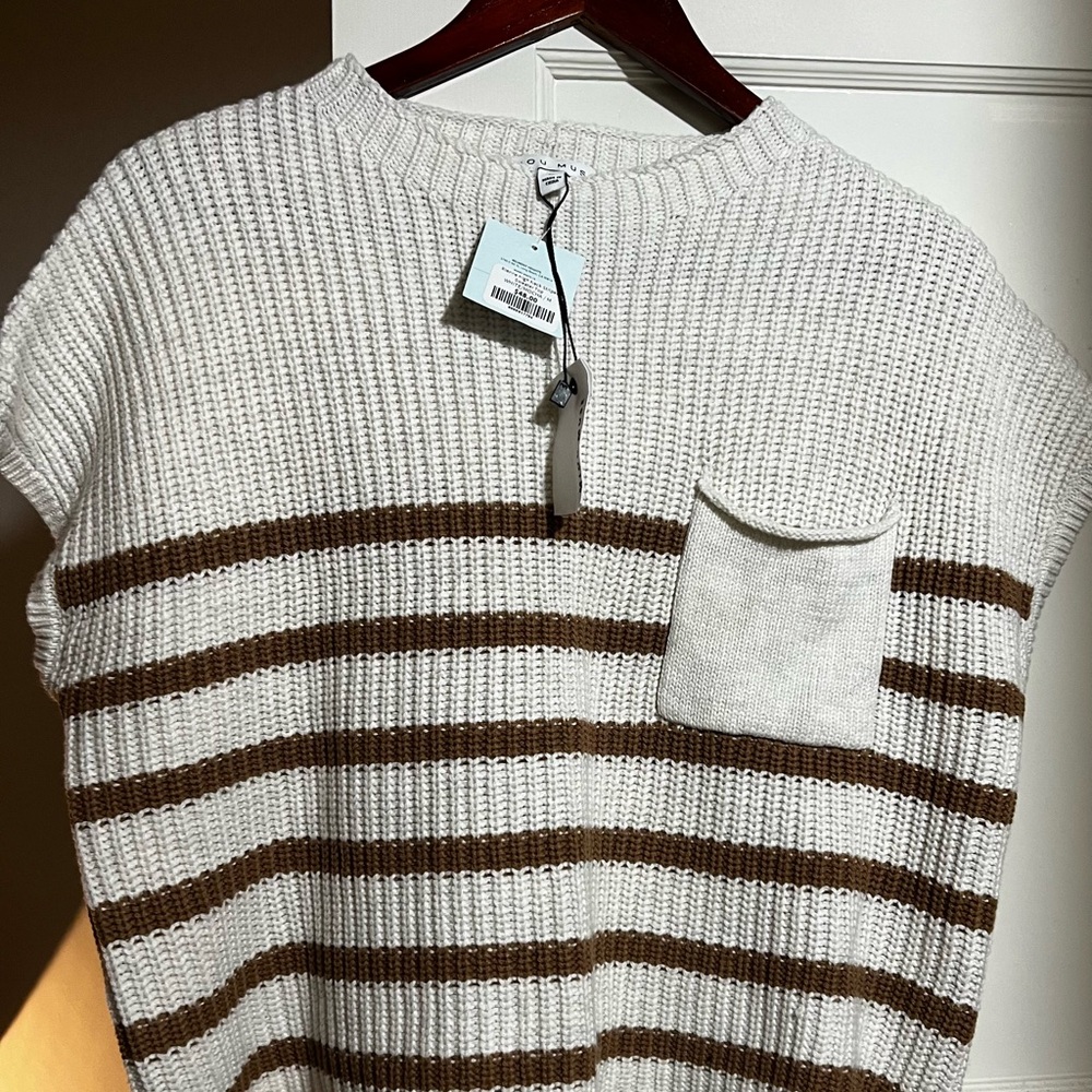 White and Brown Women's Sweater